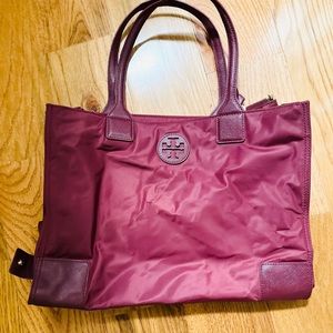 Tory Burch Ella Packable Nylon Tote Burgundy